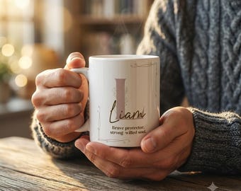 Liam Name Mug | Brave Protector, Strong-Willed Soul Ceramic Cup