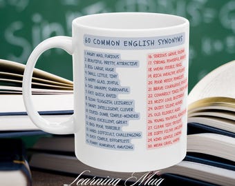 English Synonyms Learning Mug: Vocabulary Builder Gift