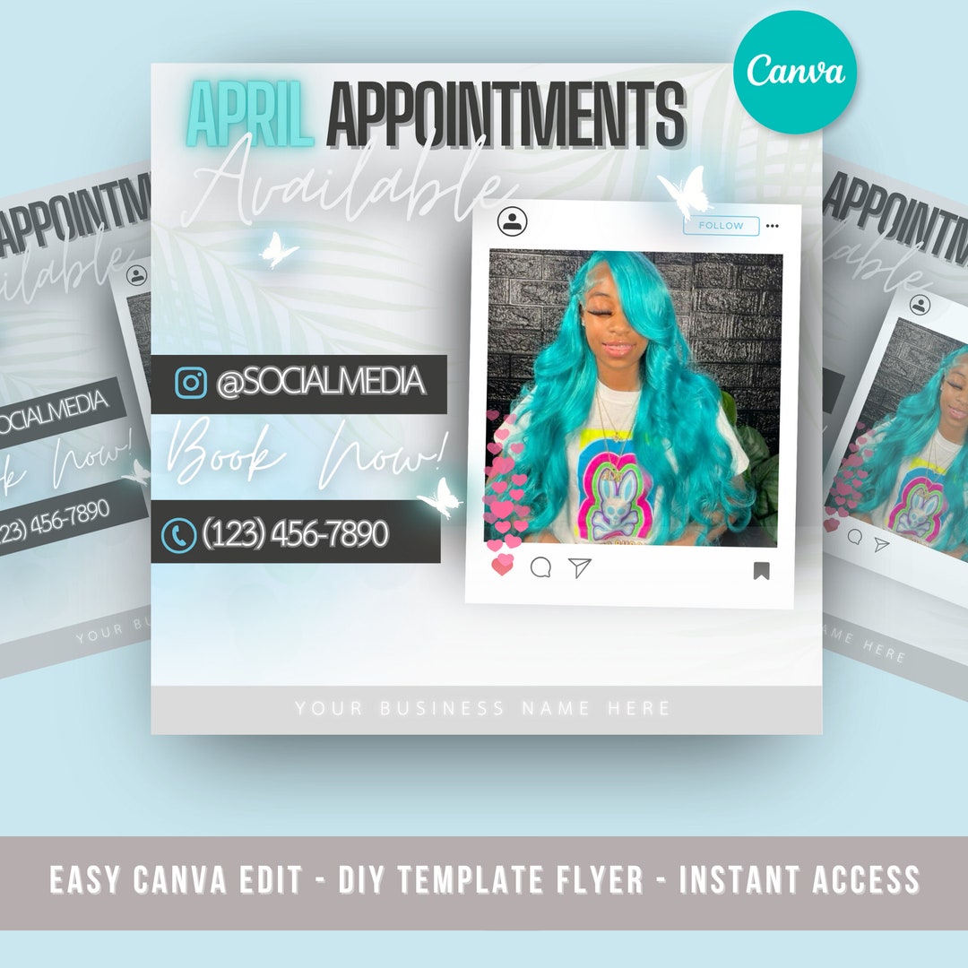 DIY Flyer Template Hair Flyer April Hair Flyer Canva Template