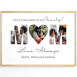 MOM photo collage template, personalized, Christmas gift for mother, mom birthday gift, Canva, Photoshop, Drag & Drop, Instant Download