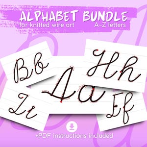 Wire Alphabet Vorlage, Kalligraphie, druckbare Vorlage für Wire Art, Groß- und Kleinbuchstaben, Tricotin Buchstabenschablonen, PDF