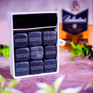 Personalized Whiskey Stone Set, Customized Engraved Whiskey Stones, Whiskey Lover Gifts, Father&#39;s Day Gift, Best Man Gifts, Ice Cube Set