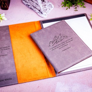 Citation personnalisée porte-documents en cuir gravé, couverture de carnet de notes, bloc-notes rechargeable personnalisé, cadeau verset de la Bible, cadeau religieux, cadeau chrétien
