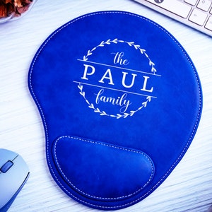Custom Leather Mousepad, Hand Crafted Custom Desk Pad, Personalized Leather Mouse Pad with Wrist Rest, Office Desk Mousepad, Gift For Him