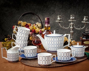 Europees koffieservies | theeservies | Engels afternoon tea servies | creatieve theecadeauset|koffiekop en schotel|keramisch bloementheeservies|koffietheeservies