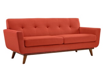 Engage Mid-Century Modern Upholstered Fabric Loveseat