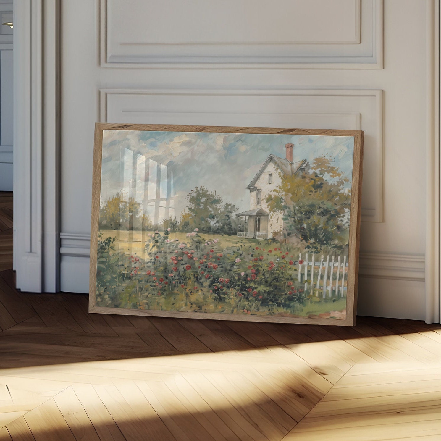 Rustic Farmhouse Flower Garden Art Classic Farmhouse Wall Decor Digital ...
