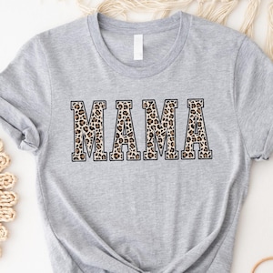 Leopard Mama Shirt, Mothers Day Gift, Mom Shirt, Retro Mama Shirt, Gift For Mom, Mama Shirt, Leopard Mama T-Shirt