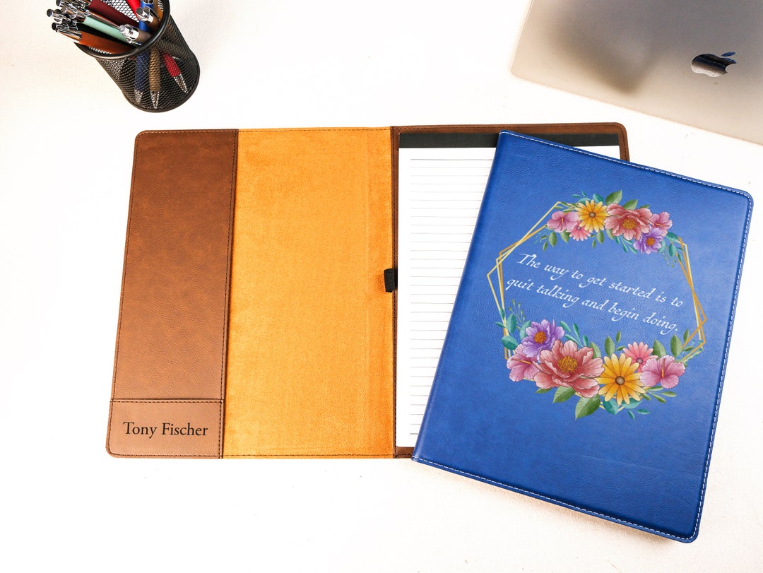 Personalized Leather Bible Cover, Leather Padfolio, Quote Journal ...