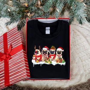 Funny Pug Christmas Sweatshirt, Dog Lover Gift, Pug Mom Sweatshirt, Holiday Sweaters, Christmas Pug Shirt, Christmas Crewneck, Dog Mom Shirt