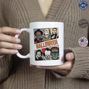 Retro Horror Characters Halloween Mug, Horror Movie Mug, Halloween Horror Nights, Halloween Movie Mug, Horror Movie Characters