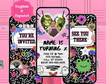 Y2K Birthday Invitation: Editable Video Template (English/Español Digital Download)