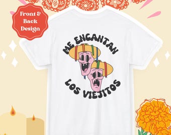 Viejitos Cartoon T-Shirt: Michoacan Mexico Folk Art Graphic Tee