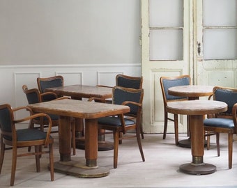 Ensemble de chaises de café et de maison, avec tables en marbre, chaises de bistro, chaise de restaurant, café en bois courbé, chaises de bistro