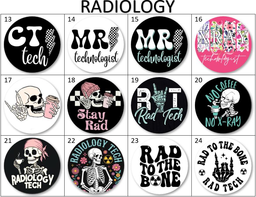 Rad Tech Emblem Radiology Rad Tech Badge Reel | Interchangable Top Option - X-ray - CT ...