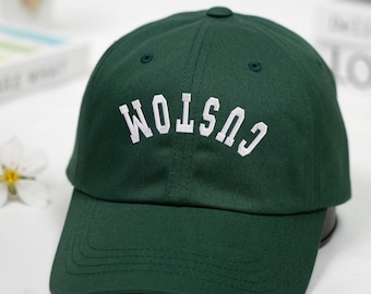 Custom Embroidered Upside Down Hat, Personalized Baseball Cap, Game Day Cap, College Gift
