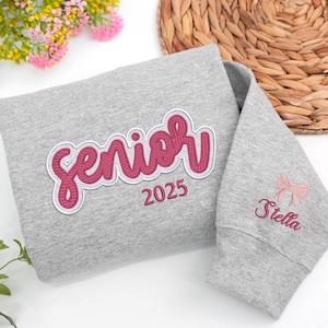 Besticktes Senior 2026-Sweatshirt: Klasse von 2026, Rundhalsausschnitt, Seniorennacht, Abschlussgeschenk