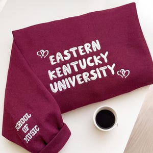 Custom Embroidered Bubble Letter University Sweatshirt -  College Sweater -  Personalized University Name Crewneck - Back To School Gifts