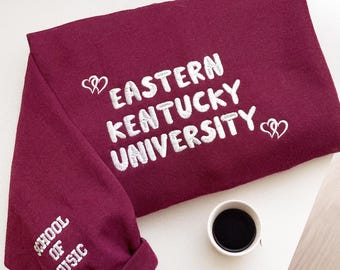 Sudadera universitaria con letras bordadas personalizadas - Cuello redondo universitario personalizado