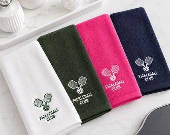 Custom Embroidered Pickleball Towels - Personalized Sport Hand Towel Gift for Woman & Men - Workout Training Birthday Gift for Friend