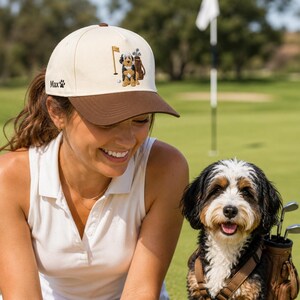Custom Embroidered Poodle Dog Portrait Golf Cap - Personalized Girlfriend Golf Cap for Her - Baseball Cap with Pet Photo - Golf Lover Gift image 9
