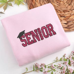 Besticktes Senior Glitter Sweatshirt 2025 - Klasse von 2026 mit Rundhalsausschnitt - Glitter Senior Sweater - Abschlussfeier Geschenke für Sie