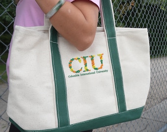 Bestickte Baumwolltasche mit Blumenmuster: Personalisierte Schultasche