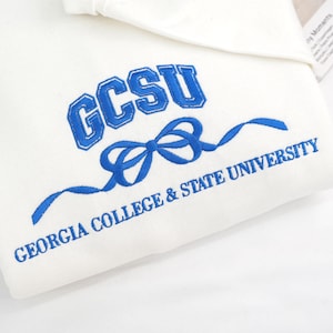 Custom Embroidered College Hoodie with Bow - College Sweatshirt - Bow Sweatshirt School - Sorority Alumni Shirt - Graduation Gift