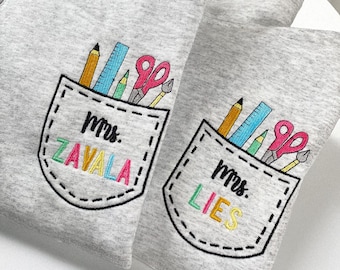 Embroidered Custom Teacher Quarter Zip Sweatshirt - Personalized Custom Name Sweater - Teacher Day Gift - Back To School Gift