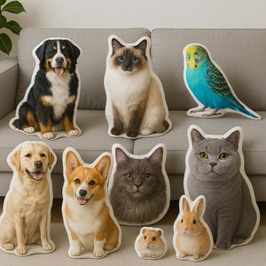 Custom Shape Pet Pillow Personalized 3D Pillow Custom Stuffed Animal From Photo Pet Loss Gift Pet Memorial Pet Lover Gift back to school
