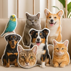 Personalized 3D Pet Pillow Custom Shape Pet Pillow Dog Pillow Cat Pillow Pet Loss Gift Pet Memorial Gift Back to school Pet Lover Gift