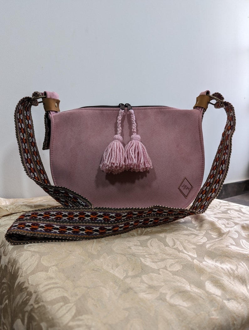 Sac à main bandoulière en cuir péruvien artisanal pour femme image 4