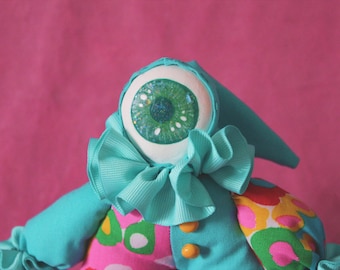 OOAK Eyeball Object Head Clown Art Doll (2 Available)