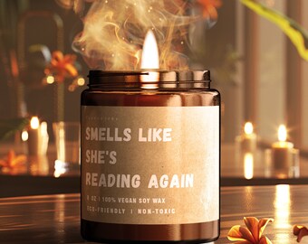 Funny Candle, Personalized Reader Gift, Birthday Gifts for Her, Book Lover, Bookstore Library, Custom Gift for Friend, Reader Bookworm Gift