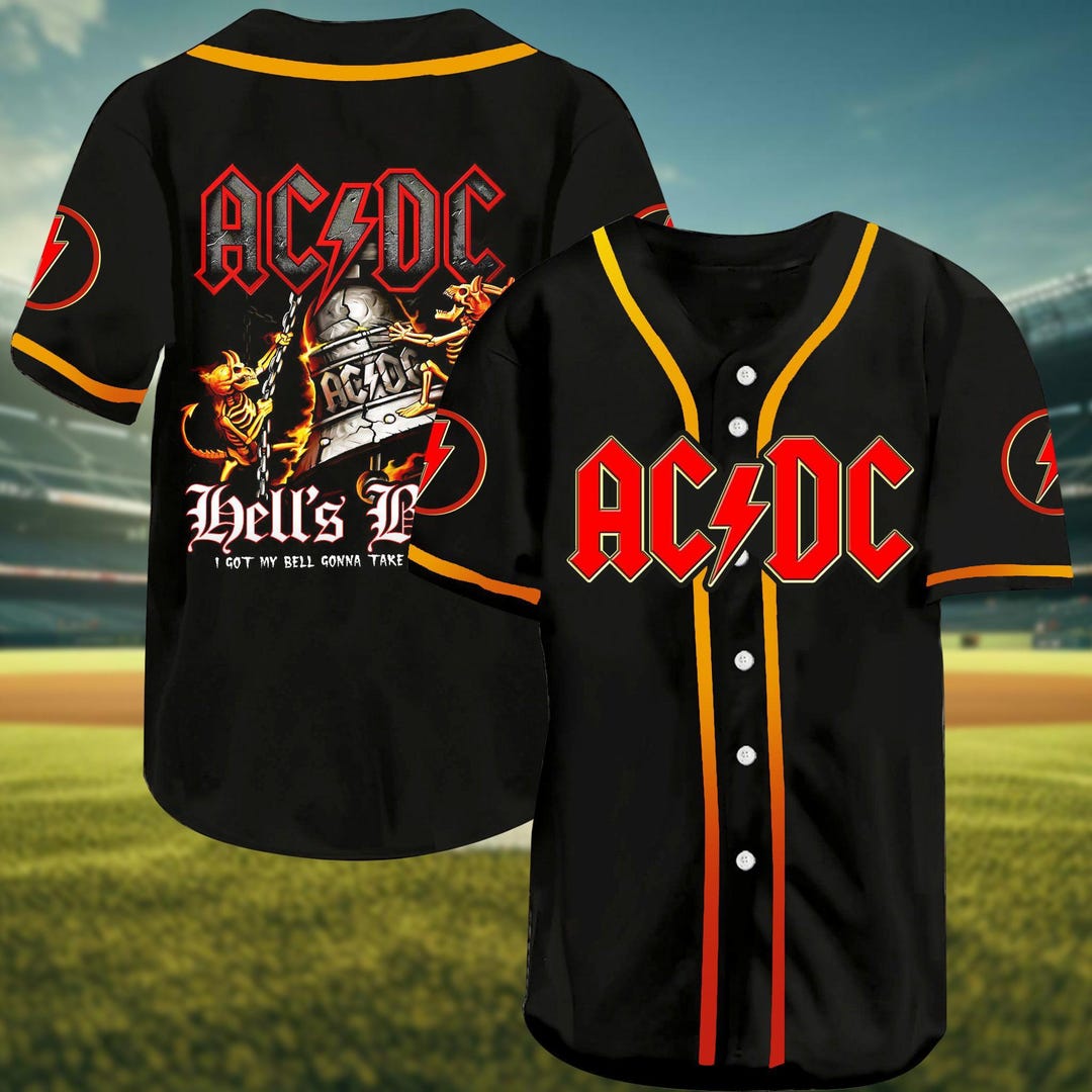 Acdc Baseball Jersey, Power up Tour 2025 Shirt, Rock Band Jersey for ...