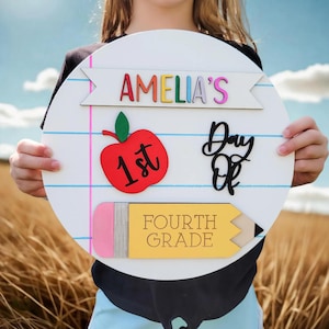 Personalisiertes Schulschild, austauschbares Schild, Schulanfang Fotorequisite