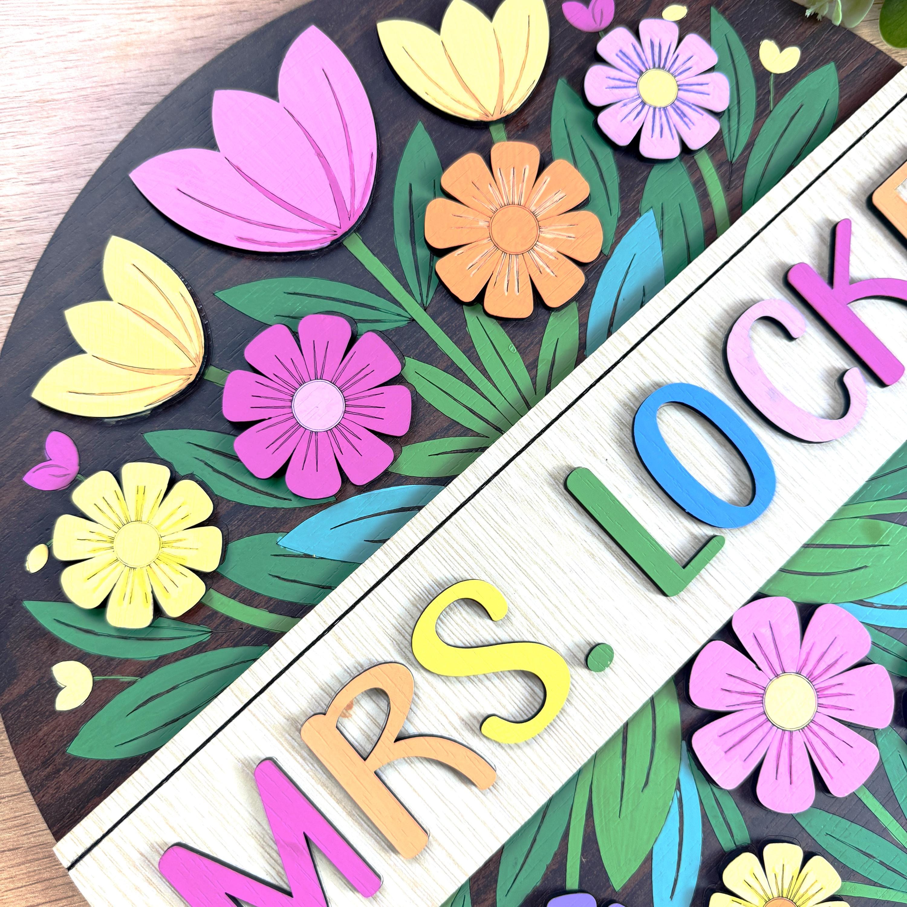 Custom Teacher Classroom Door Sign: 3D Floral Welcome Hanger - Etsy