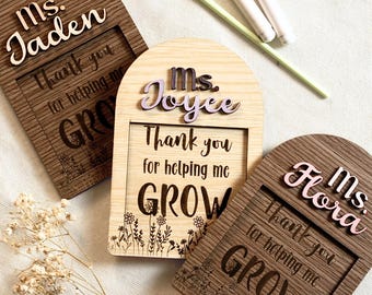 Personalized Sticky Note Holder: Teacher Appreciation Gift, Engraved Plywood
