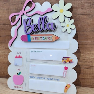 Personalized First Day School Sign, Customized First And Last Day School Sign, Back to School Sign, Kindergarten 1st Day of School Sign