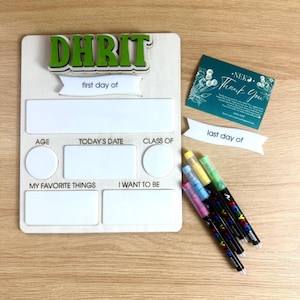 My First Day of School Sign, Back to School Board, Last Day of School, Personalized Photo Prop, Reusable Sign, Sign for School Pictures