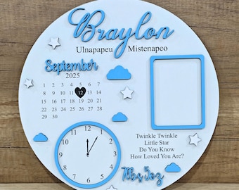 Baby Photo Keepsake Gift, Baby Birth Announcement, Newborn Gift, Personalised Newborn Frame, Birth Announcement Plaque, Babyshower Gifts