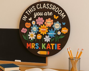 Colgador de puerta personalizado para maestros: decoración para el aula, regalo para la vuelta al cole, regalo para maestros, colgador de puerta para el aula, regalo personalizado para maestros.