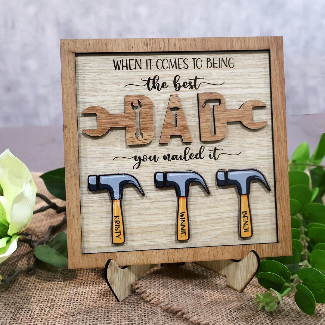 Top Dad Sign Personalized Father's Day Gift, the Best Dad Sign, Family Sign, Father ...