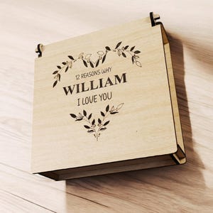 Presente de casamento para casais Caixa de quebra-cabeça de coração personalizada Presente de lembrança de amor personalizado Por que eu te amo Caixa de quebra-cabeça Caixa de quebra-cabeça de carta de amor