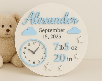 Baby Birth Announcement, Baby Photo Keepsake Gift, Newborn Gift, Personalised Newborn Frame, Birth Announcement Plaque, Babyshower Gifts