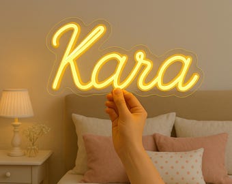 Letrero de neón personalizado con nombre, arte de letrero de neón, letrero de neón rosa, luz de neón LED, letrero de neón para bar, letrero de neón para dormitorio, luz de neón, decoración del hogar