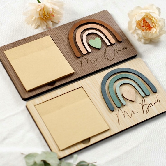 Unique Appreciation Gift for Teachers & Staff, Personalized Back To School Note Holder For Desk, Back to School Sticky Notes