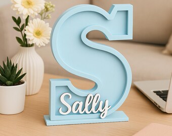 Alcancía de madera personalizada con letras: nombre personalizado, decoración infantil colorida, alcancía con nombre personalizado