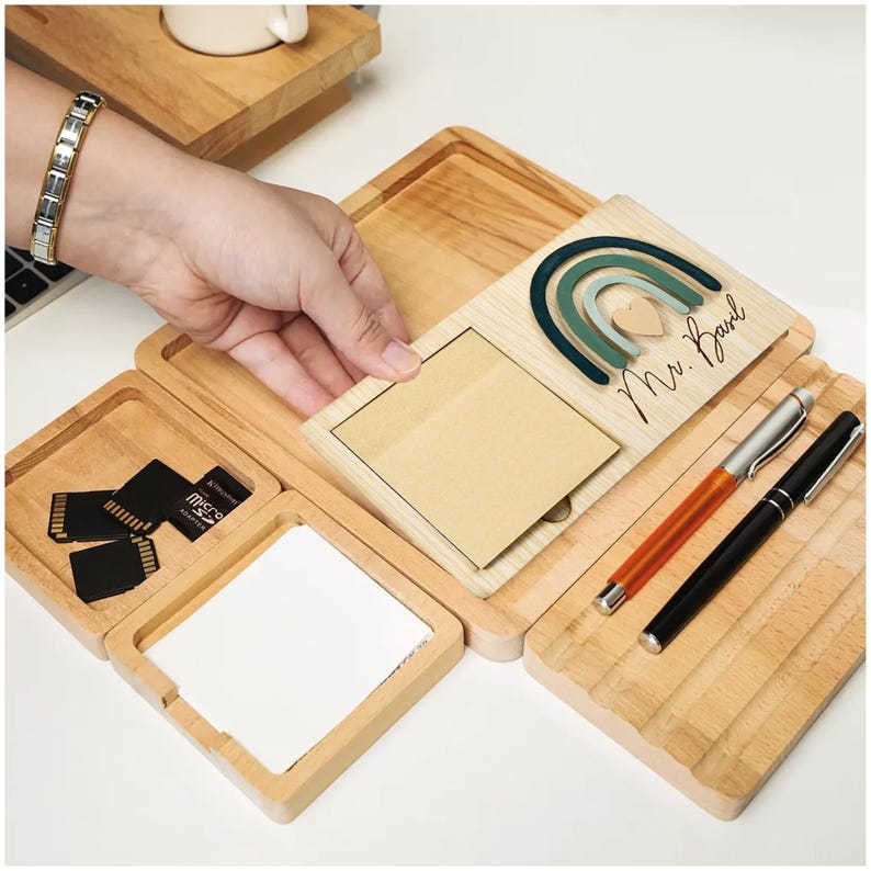 Unique Appreciation Gift for Teachers & Staff, Personalized Back To School Note Holder For Desk, Back to School Sticky Notes image 2