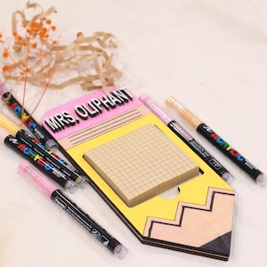 Personalized Teacher Notepad Holder: Pencil Design, Teacher Appreciation Gift